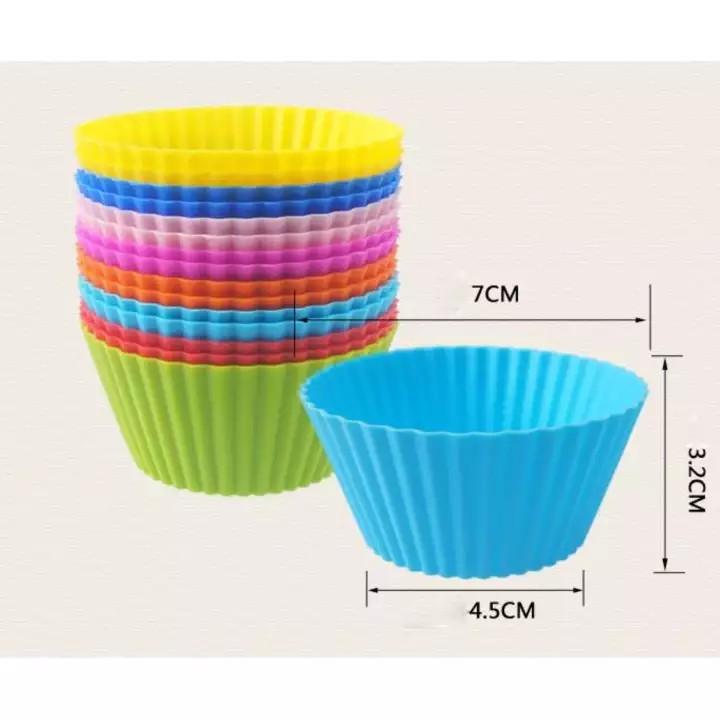 Combo 5 khuôn silicon tròn 7cm nướng bánh cupcake