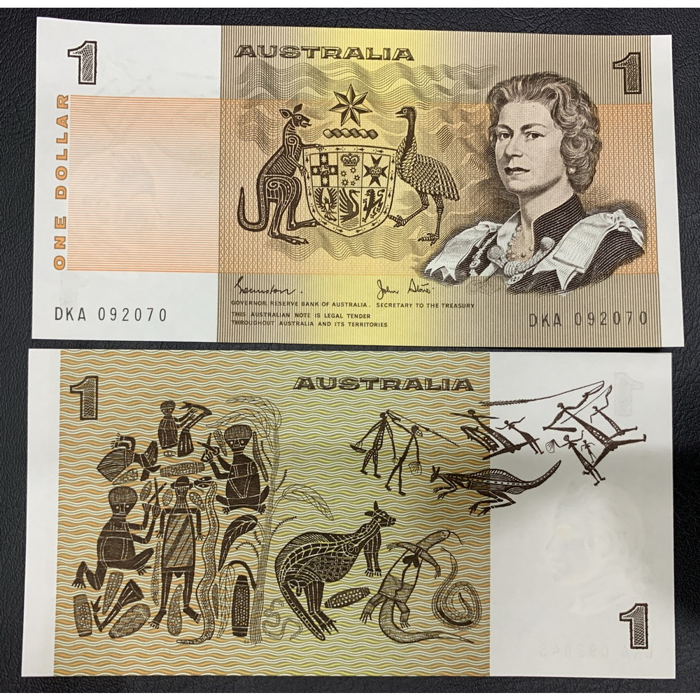 Tờ tiền 1 Dollar Australia Úc năm 1973 hình chuột túi , tiền nữ hoàng , châu Đại Dương , Mới 100% UNC