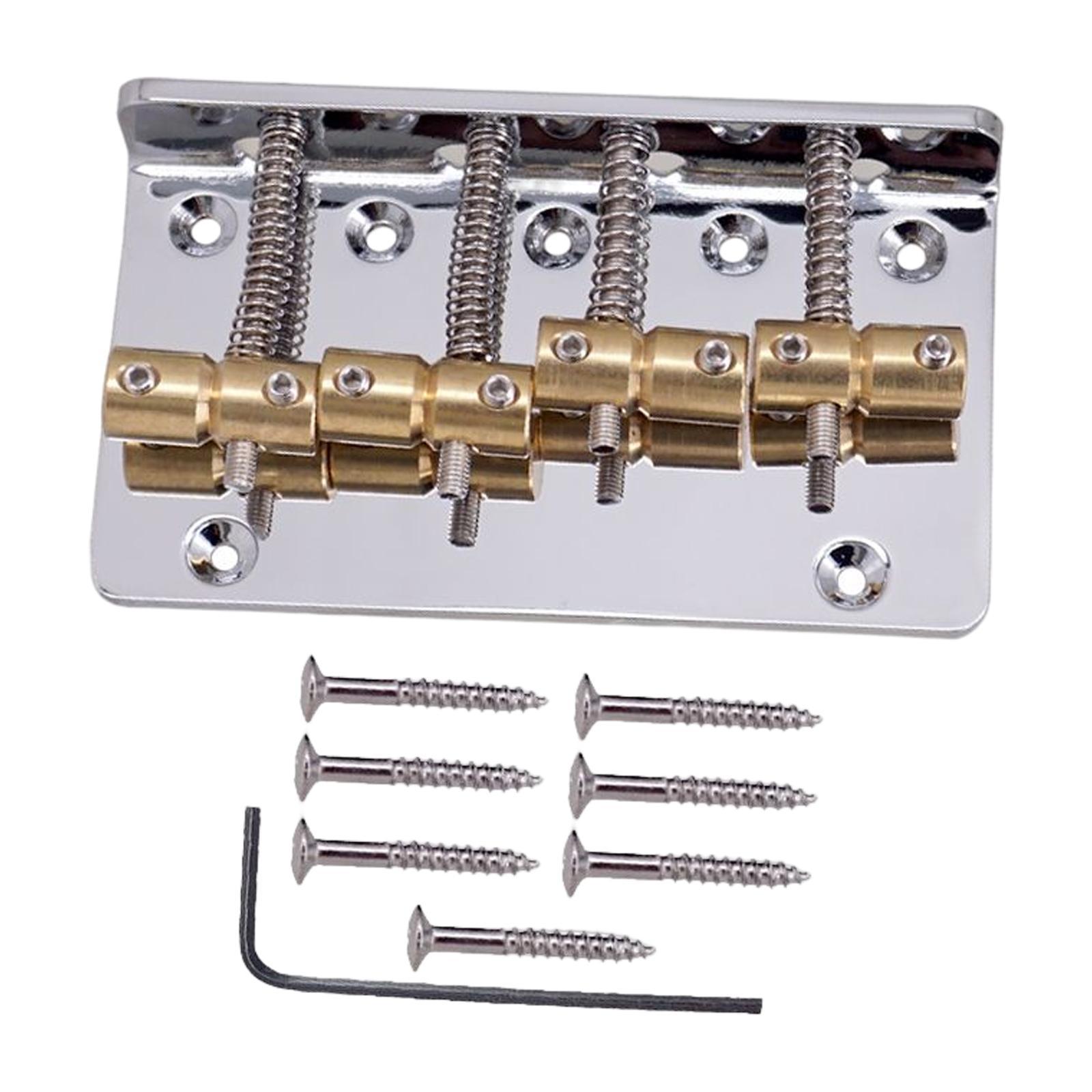 Professional 4 String Bass Bridge Assembly Replace String Spacing Adjustment
