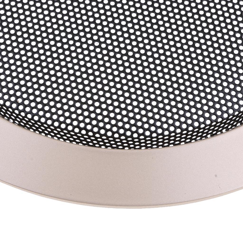 6.5inch Car Audio Speaker Cover Decorative Circle Metal Mesh Grille Gold