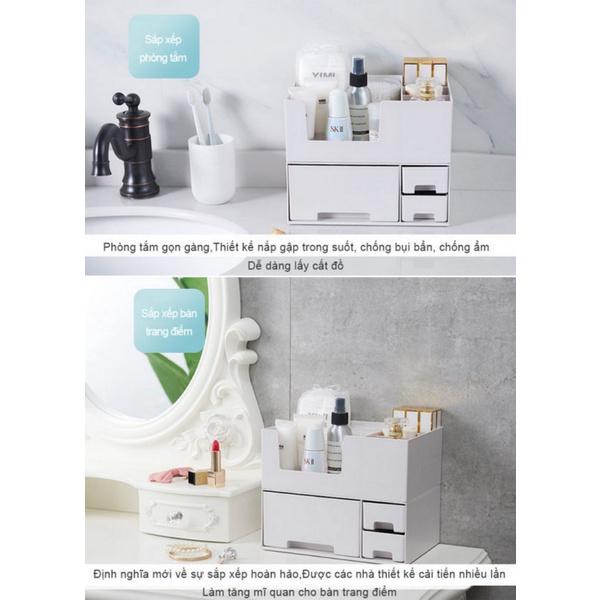 Tủ sắp xếp vật dụng bàn trang điểm đẹp mắt White Lucian