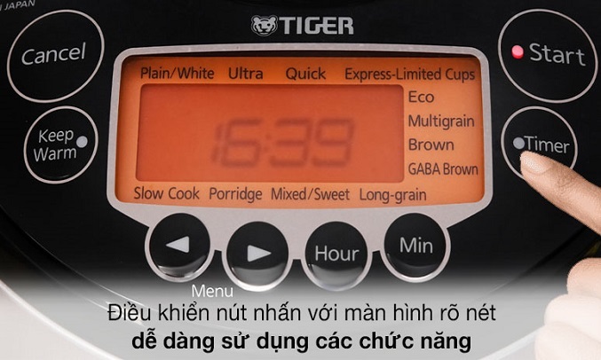 Nồi cơm điện Tiger - Bảng điều khiển điện tử