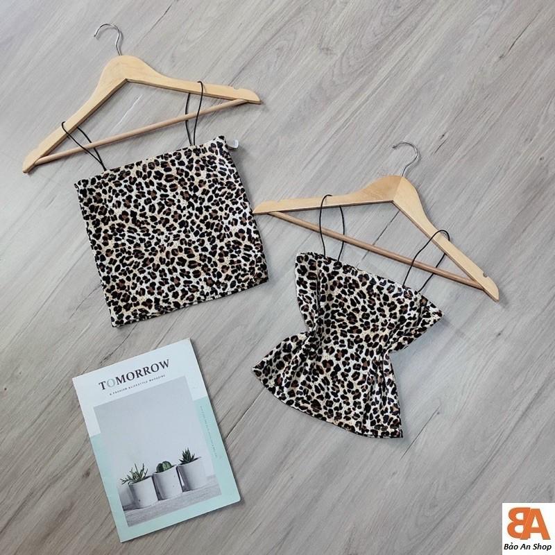 Áo 2 dây phối beo from croptop chất vải thun nhung FreeSize dưới 53kg dành cho nữ