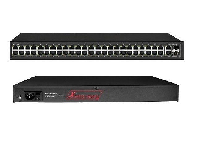 Bộ chuyển mạch 50 port unmanaged Ethernet switch, 48 port Fast Ethernet PoE, 2 Gigabit combo, 700W power supply - Xmethod Network - Hàng chính hãng