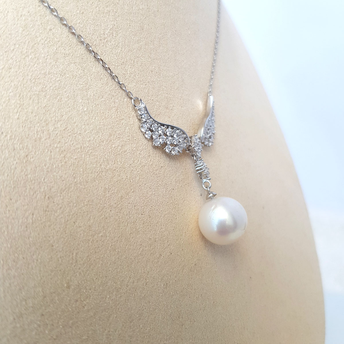 Dây Chuyền Mặt Ngọc Trai Cao Cấp - Đôi Cánh Thiên Thần- Trang Sức Cô Tấm - ANGEL WINGS PEARL - Bạc S925 Nạm Zirco - COTAM0506 + Tặng Kèm Phụ Kiện Bảo Dưỡng