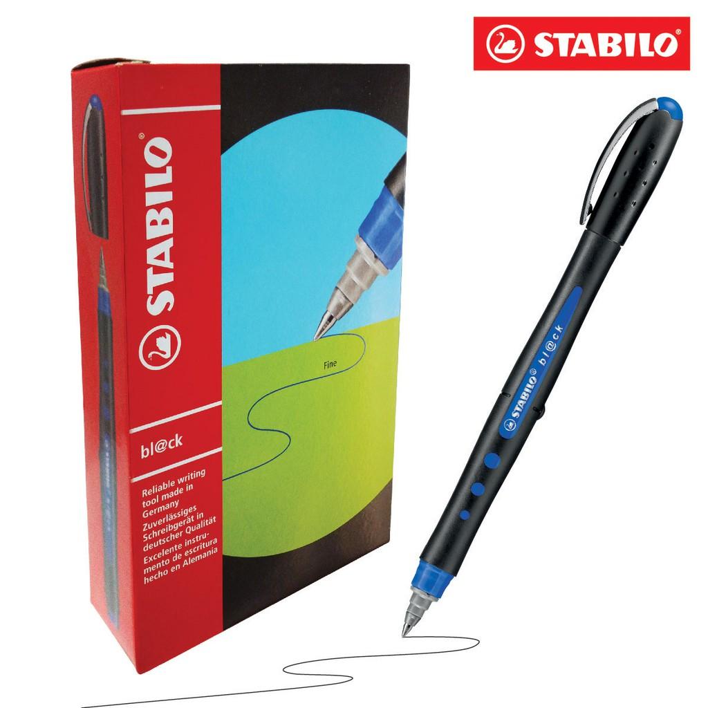 Hộp 10 cây bút bi nước STABILO bl@ck 0.7mm màu xanh + Bút xóa Correction Pen CPM88 (BLKF/10-BUG)