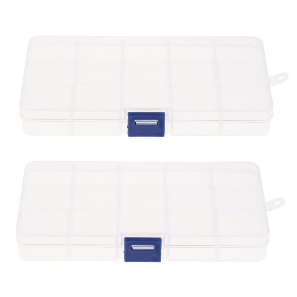2pcs Detachable 15 Slots  Components Tool Storage Cases Boxes