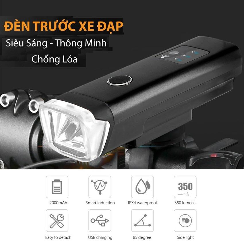 Đèn trước xe đạp sạc USB HJ 047