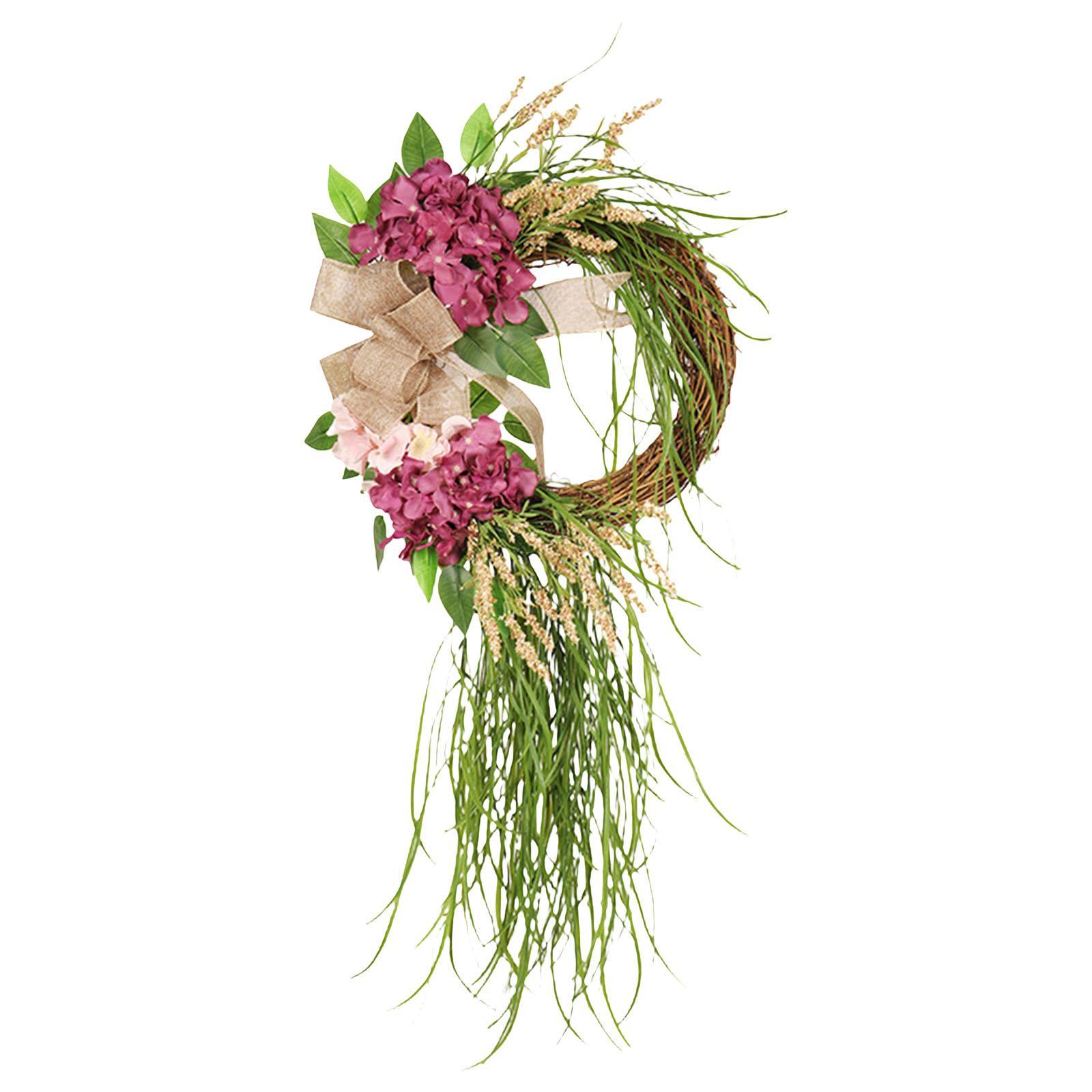 Artificial Flower Wreath Garland Front Door Hanging Thanksgiving Farmhouse