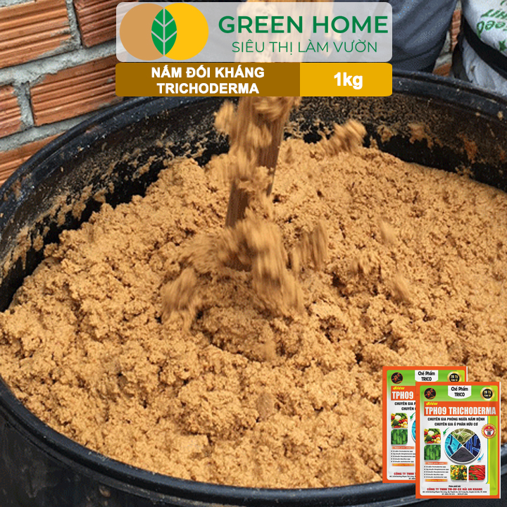 Men Vi Sinh Nấm Trichoderma Greenhome, Bao 1kg, Ủ Phân Hữu Cơ, Ủ Rác,Khử Mùi, Cải Tạo Đất