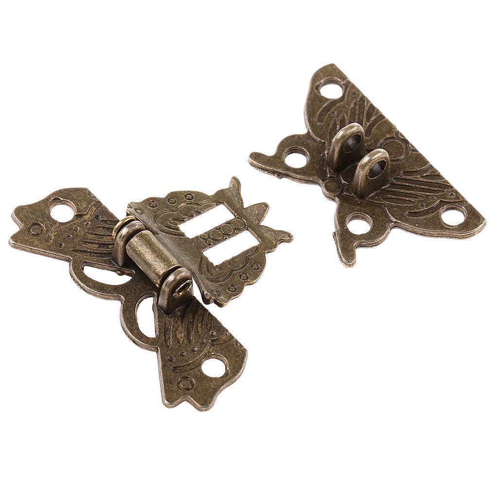 2-5pack Antique Butterfly Latch Hasp for Jewellery Box Cabinet Drawer Decoration