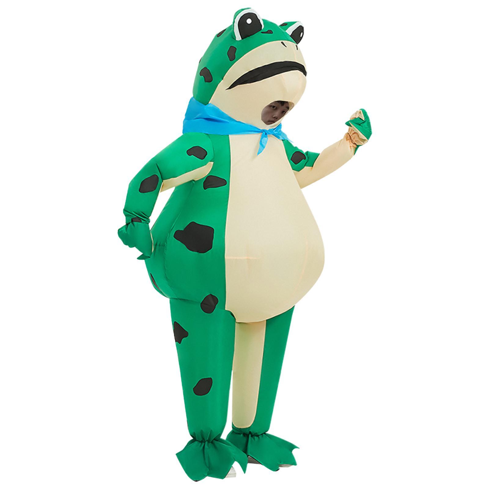Adult Unisex Inflatable Frog Costume Halloween Anime Cosplay Party Dress up for Men Women Festival Role Play Masquerade Funny Blow Suit