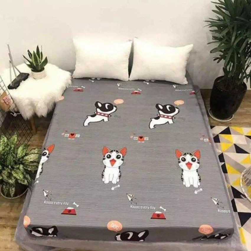 Ga chống thấm cotton hình Ô Tô kích thước 1M4x2M, Grap bảo vệ nệm, chất liệu mềm mại, đem lại giấc ngủ êm ái-GCTC4