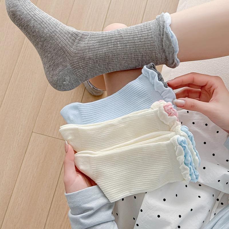 [Sỉ lẻ] TẤT BÈO NHÚN CỔ MÂY 2 TẦNG GÂN TĂM cao cổ phong cách thanh lịch Vintage Hàn Quốc, mẫu mới về, trẻ trung cao cấp
