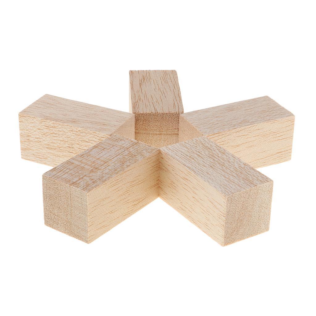 25 Pieces Handmade Mini Cube Wooden Blocks Building Blocks for Crafts Or Children's Toys