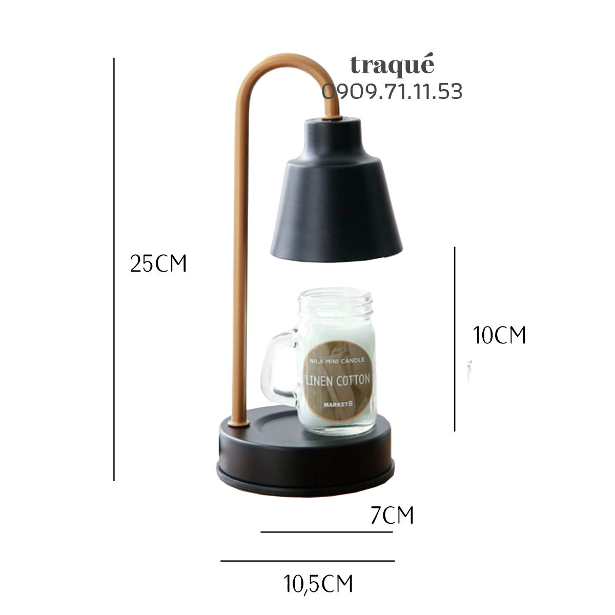 Đèn đốt nến thơm phong cách tối giản hiện đại - giúp nến toả hương tốt,an toàn hơn