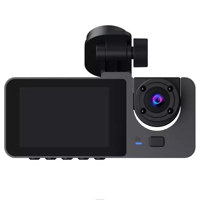 Camera hành trình Q5 3 camera kép , độ phân giải FHD1080P ,Có 3 Camera trước ,trong và sau , Màn hình IPS 3 Inch, Tầm nhìn ban đêm rõ nét