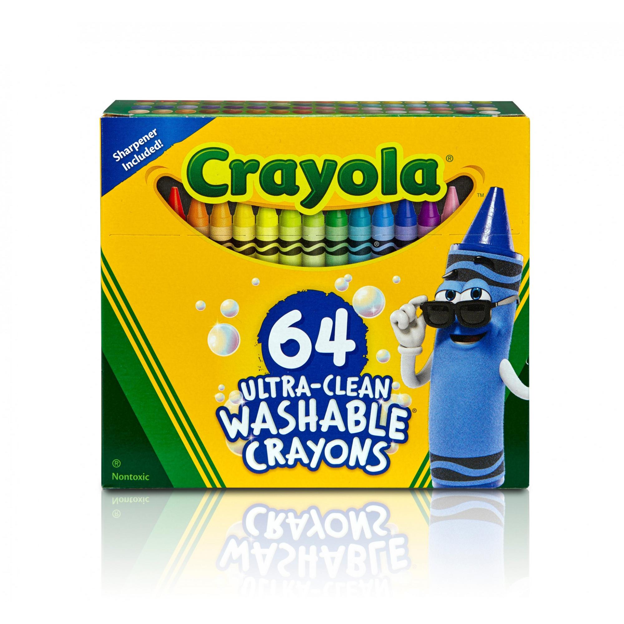 HỘP 64 BÚT MÀU SÁP CRAYOLA RỬA ĐƯỢC KÈM CHUỐT