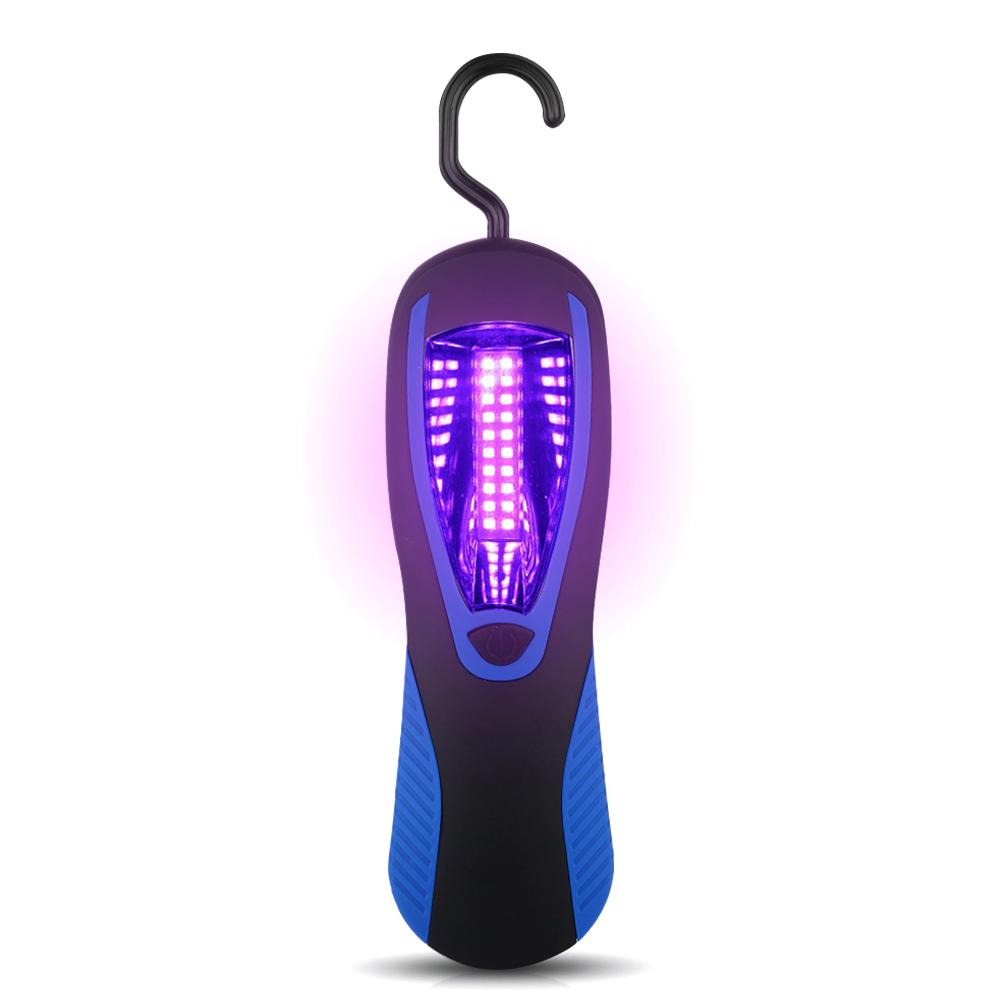 Đèn UV cầm tay du lịch có móc treo và nam châm phía sau, sạc USB