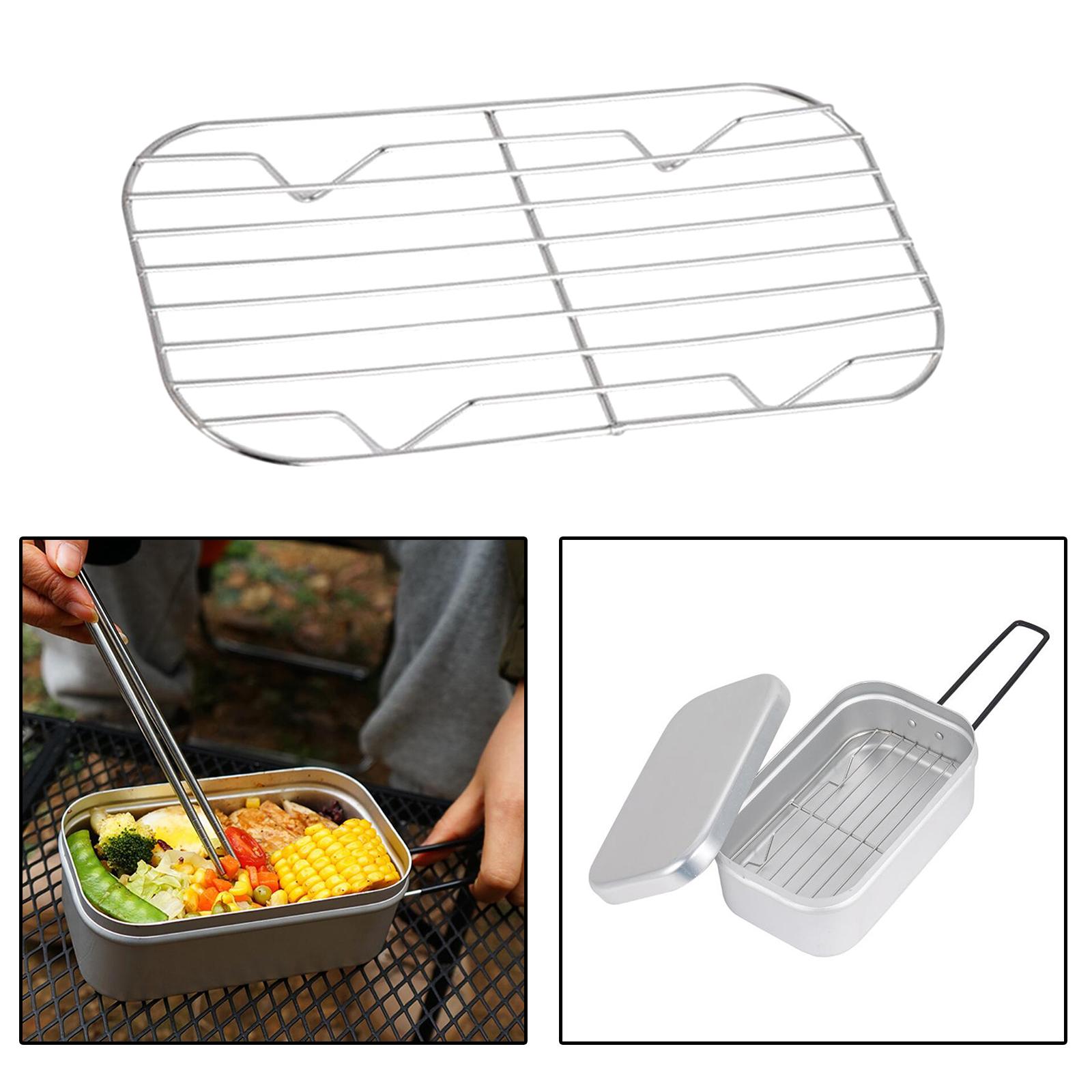 Bento Lunch Box Steaming Rack Foldable Handle Food Container Hiking Cookware