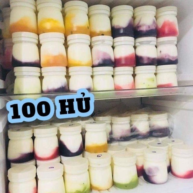 100 Hũ Đựng Sữa Chua 160ml Tặng Kèm Tem Thank You