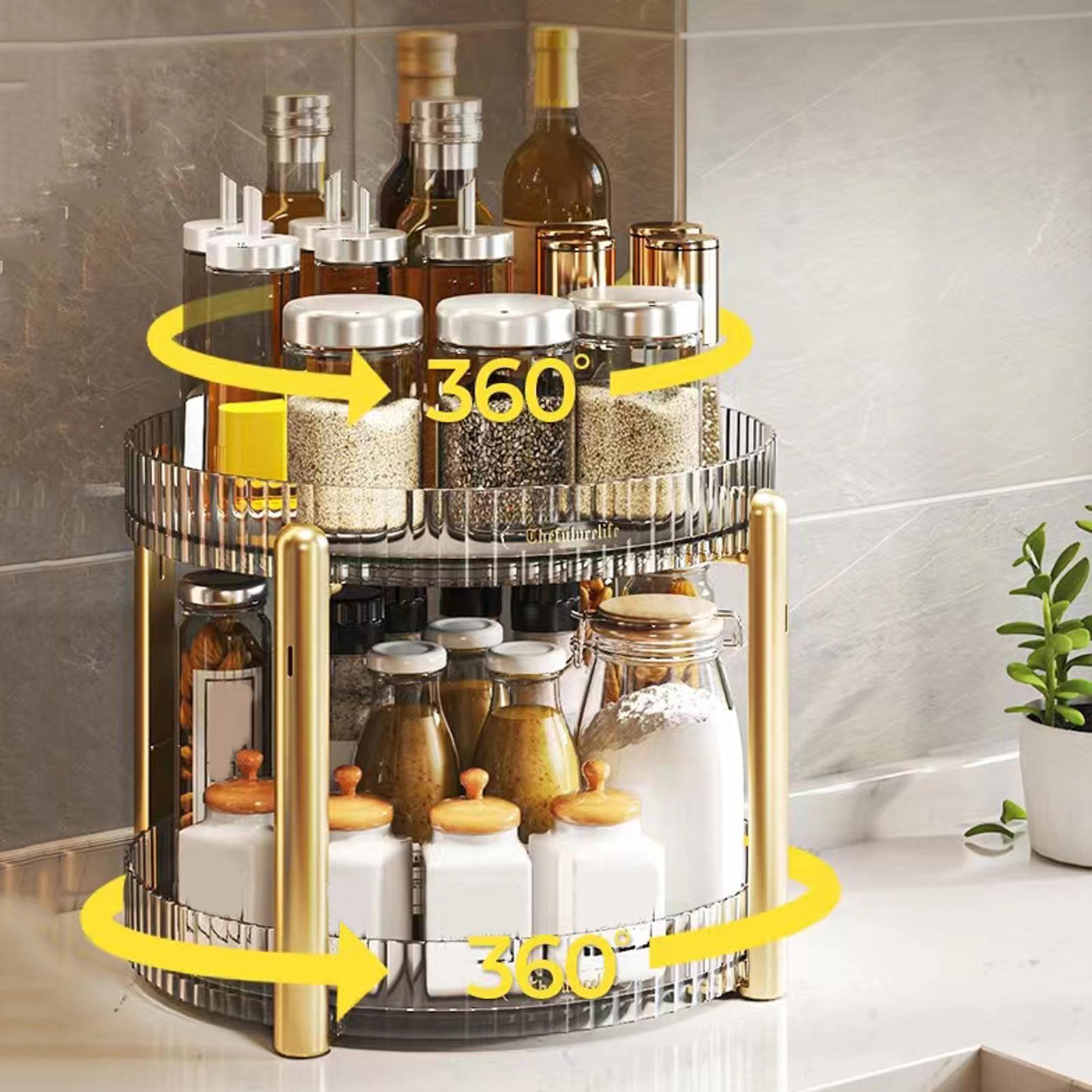 Rotating Makeup Organizer Spice Rack Cosmetic Organiser for  Table