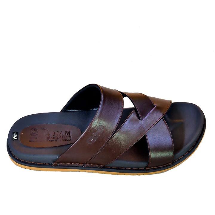 Dép Nam Quai Ngang HÀ NAM Da Bò Thật Cao Cấp DN2025