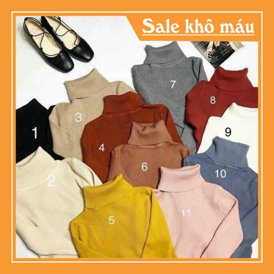 Áo Len Cổ Lọ, Áo Dệt Kim Tay Dài Lông Cừu Hàng Quảng Châu Cao Cấp