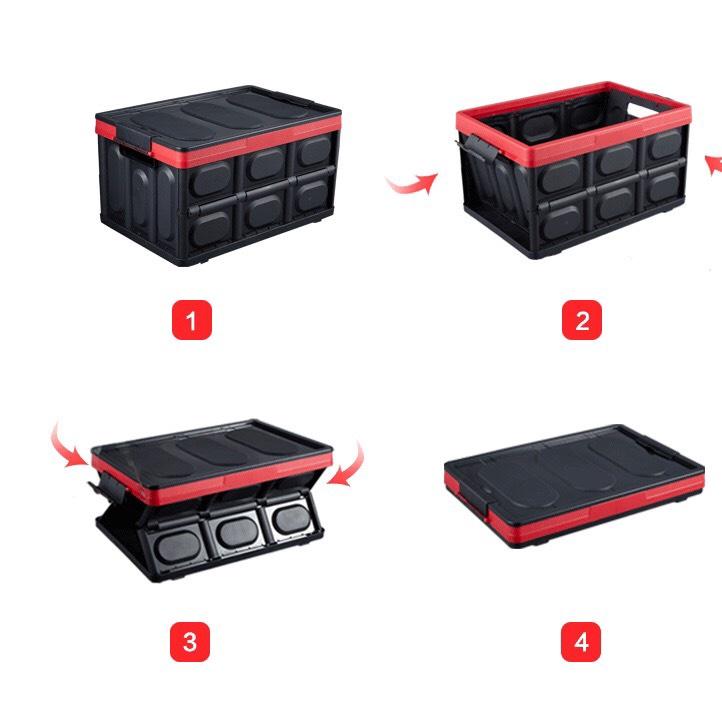 Thùng Đựng Đồ Ô Tô Xeyeuauto Nhựa ABS Nguyên Khối Gấp Gọn Đa Năng Dung Tích 56 Lít Để Cốp Sau Ô Tô