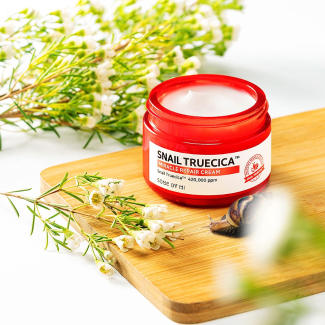 Kem Dưỡng Ẩm Phục Hồi, Cải Thiện Sẹo Lõm Chiết Xuất Ốc Sên Some By Mi Snail Truecica Miracle Repair Cream 60g