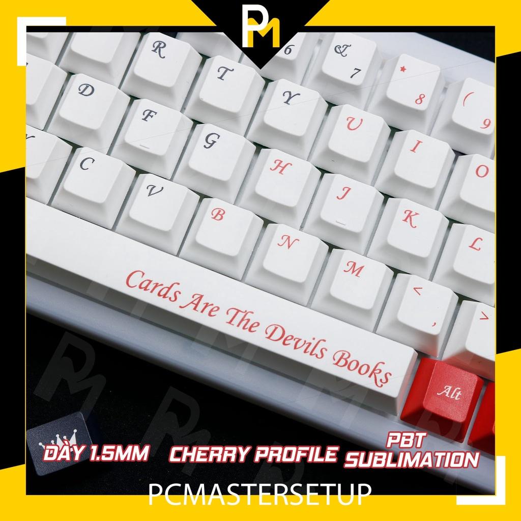 Keycap pbt JQK Poker cherry profile in 5 mặt chuyển nhiệt không bay màu 137 phím