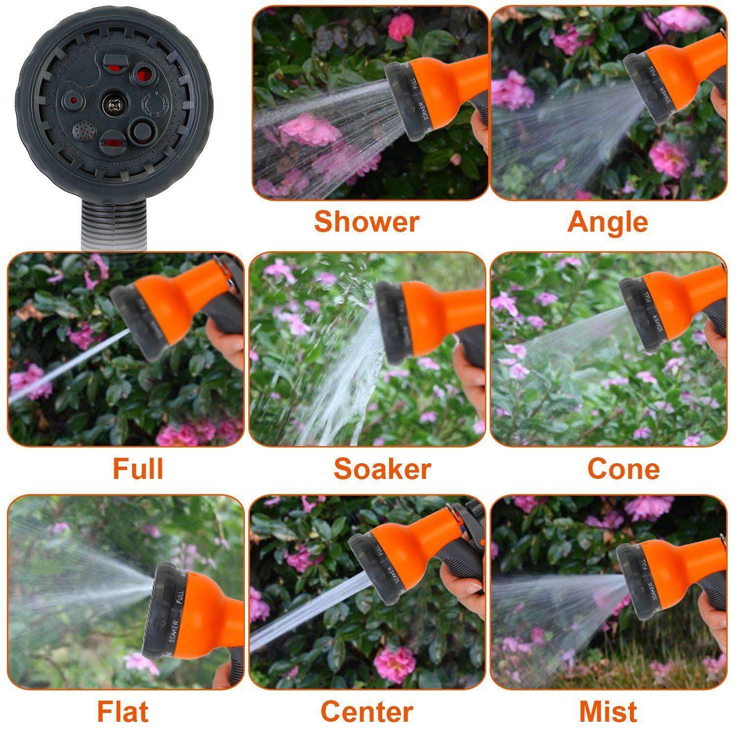 Bộ tưới cây rửa xe vòi xịt 8 chế độ đầy đủ kèm 5/10 mét dây ống nước áp lực