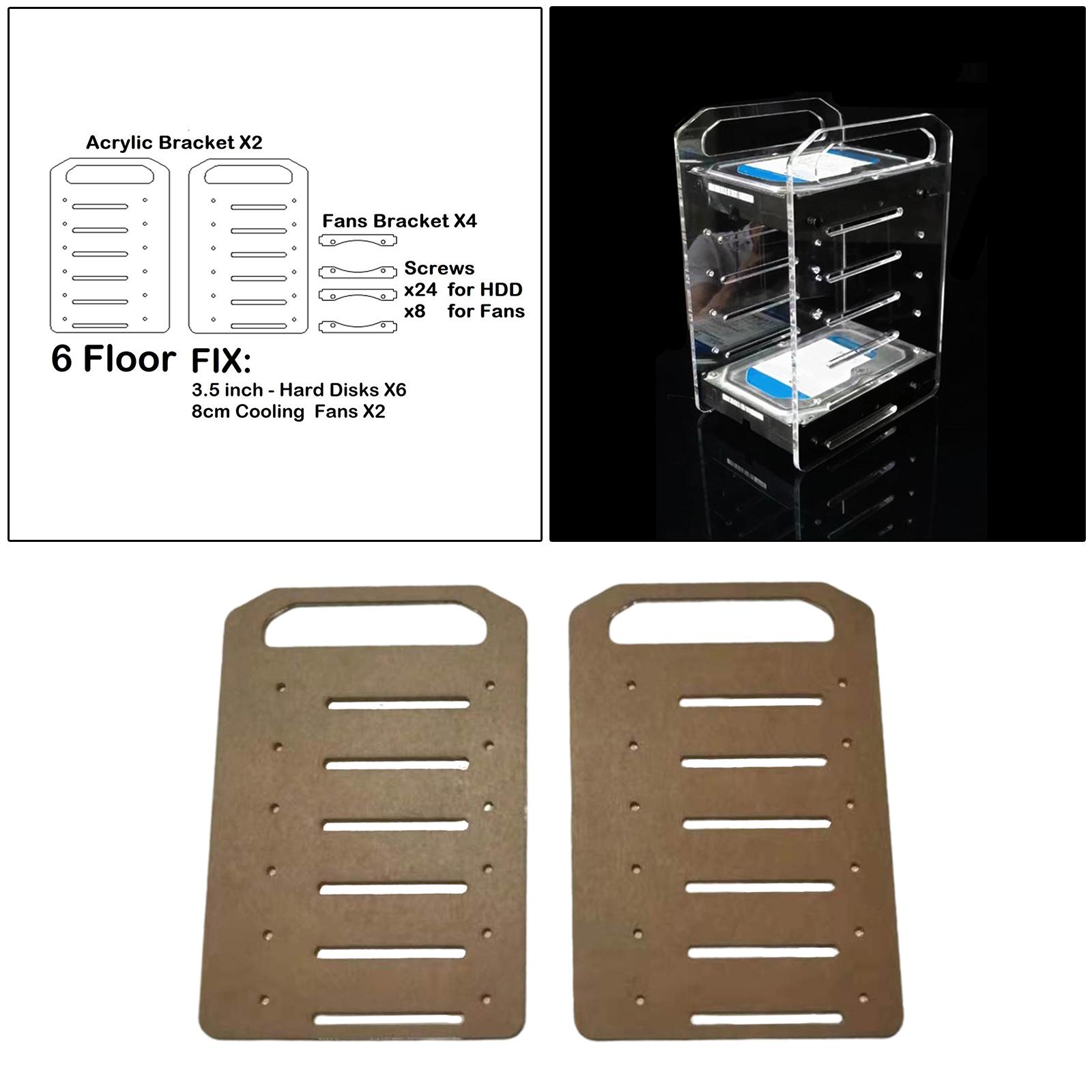 3.5inch Transparent Acrylic Multi-Layer Stacking Hard Drive Bracket Hard Disk Shelf Organizer Accessories for HDD SSD Solid State Drive