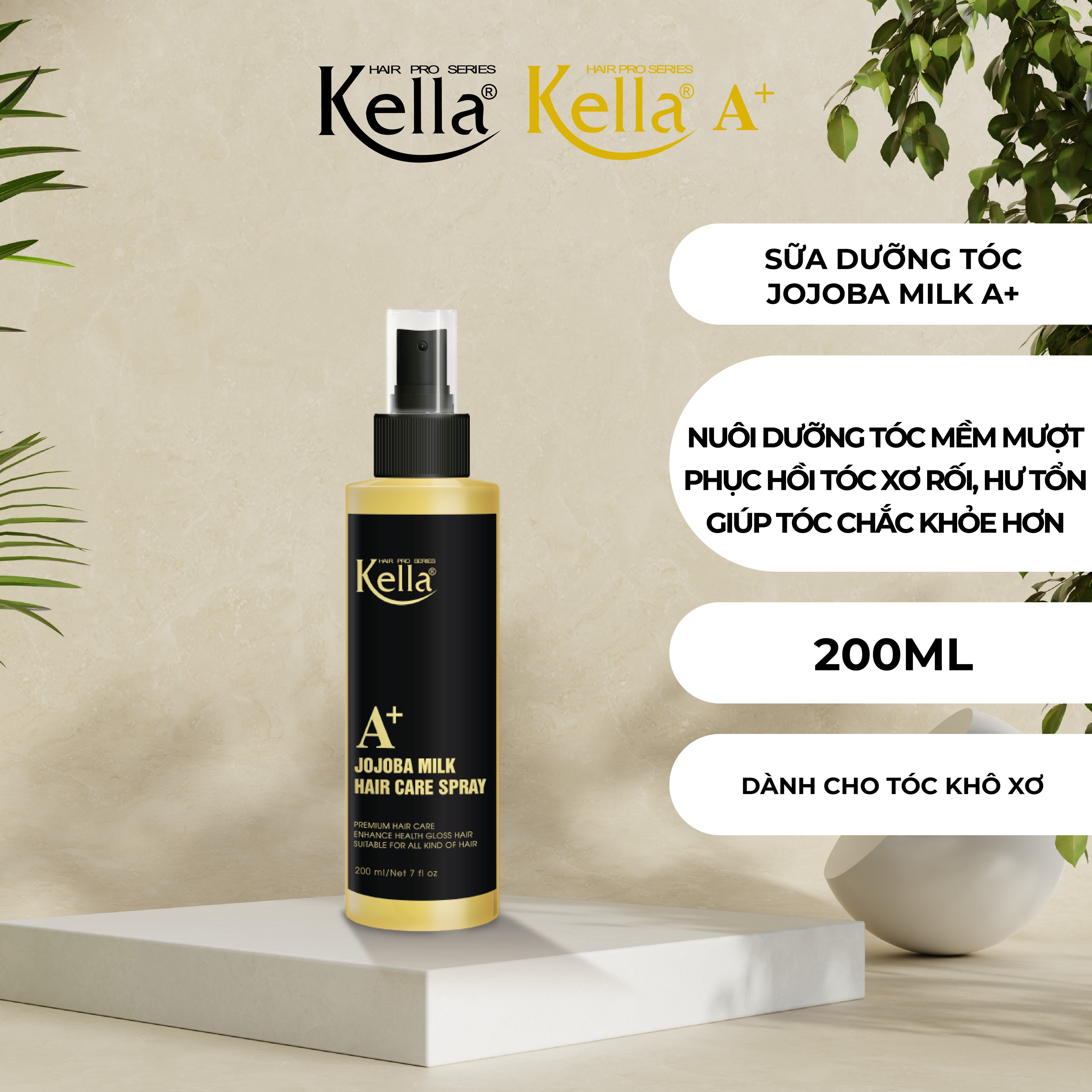 Sữa dưỡng tóc Kella Jojoba Milk Premium A+ (Chai 200ml)