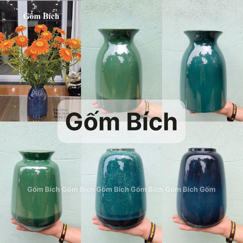 Bình Hoa Lọ Hoa Dáng Ống Trúc Men Hỏa Biến Bát Tràng