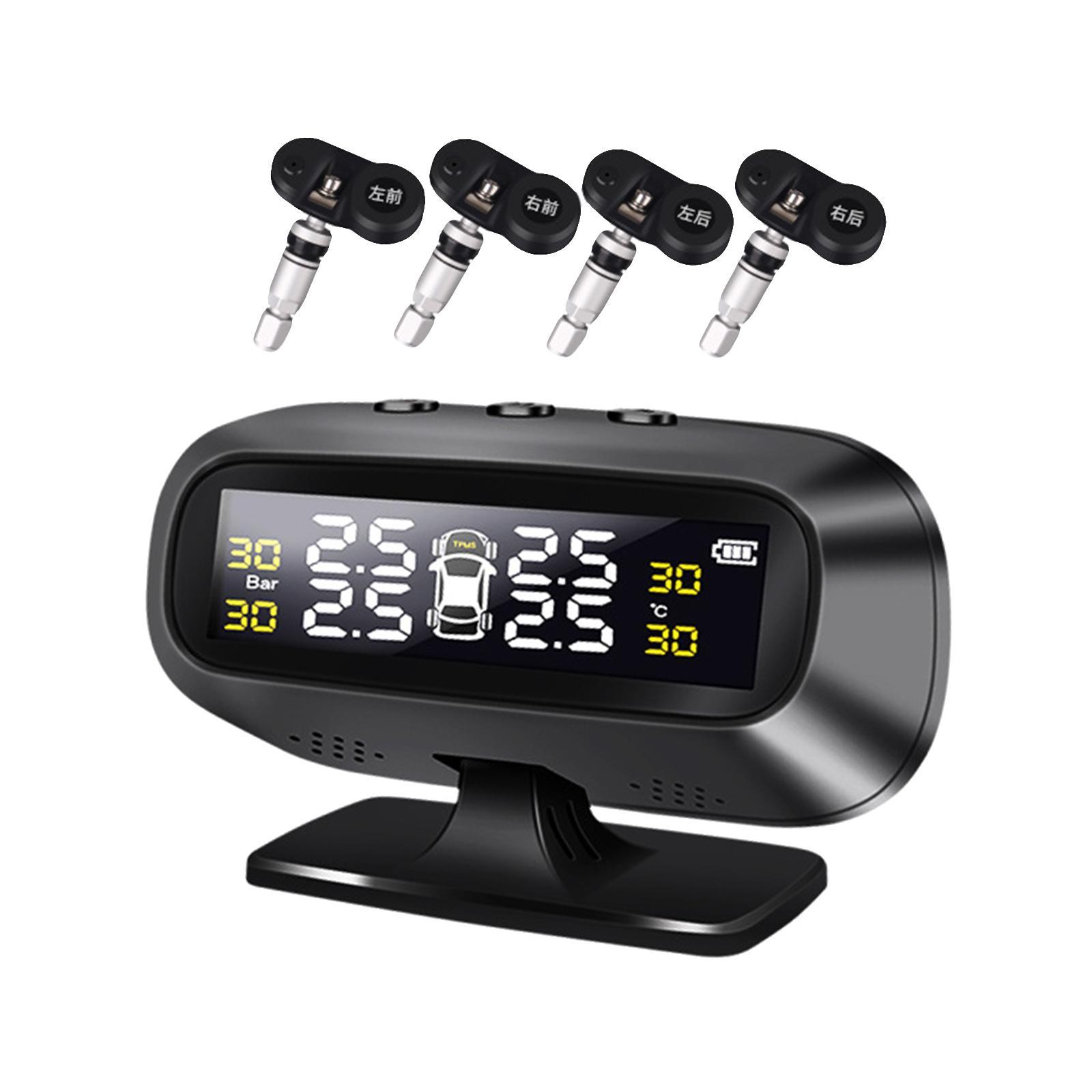 Tire Pressure Monitoring System Solar Wireless USB Auto Pressure Gauge