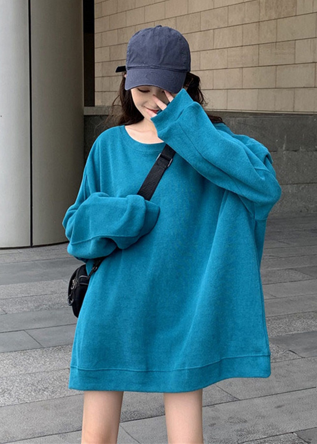 Áo Khoác Nỉ Sweater Trơn Form Rộng Phong Cách Đơn Giản Style Hàn Quốc Chất Nỉ Bông