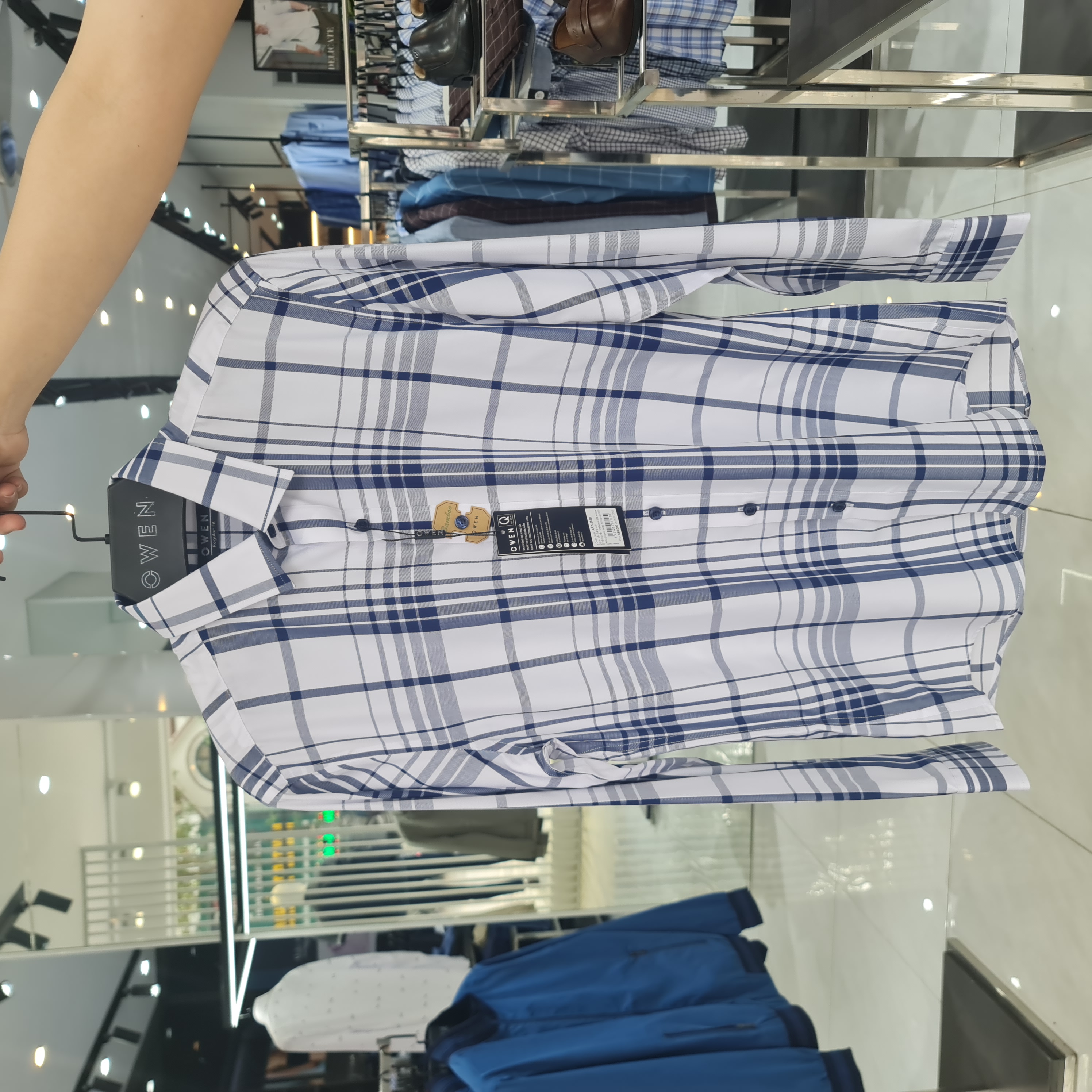 OWEN - Áo sơ mi nam dài tay dáng REGULAR sợi Tre - Mã AR23384D