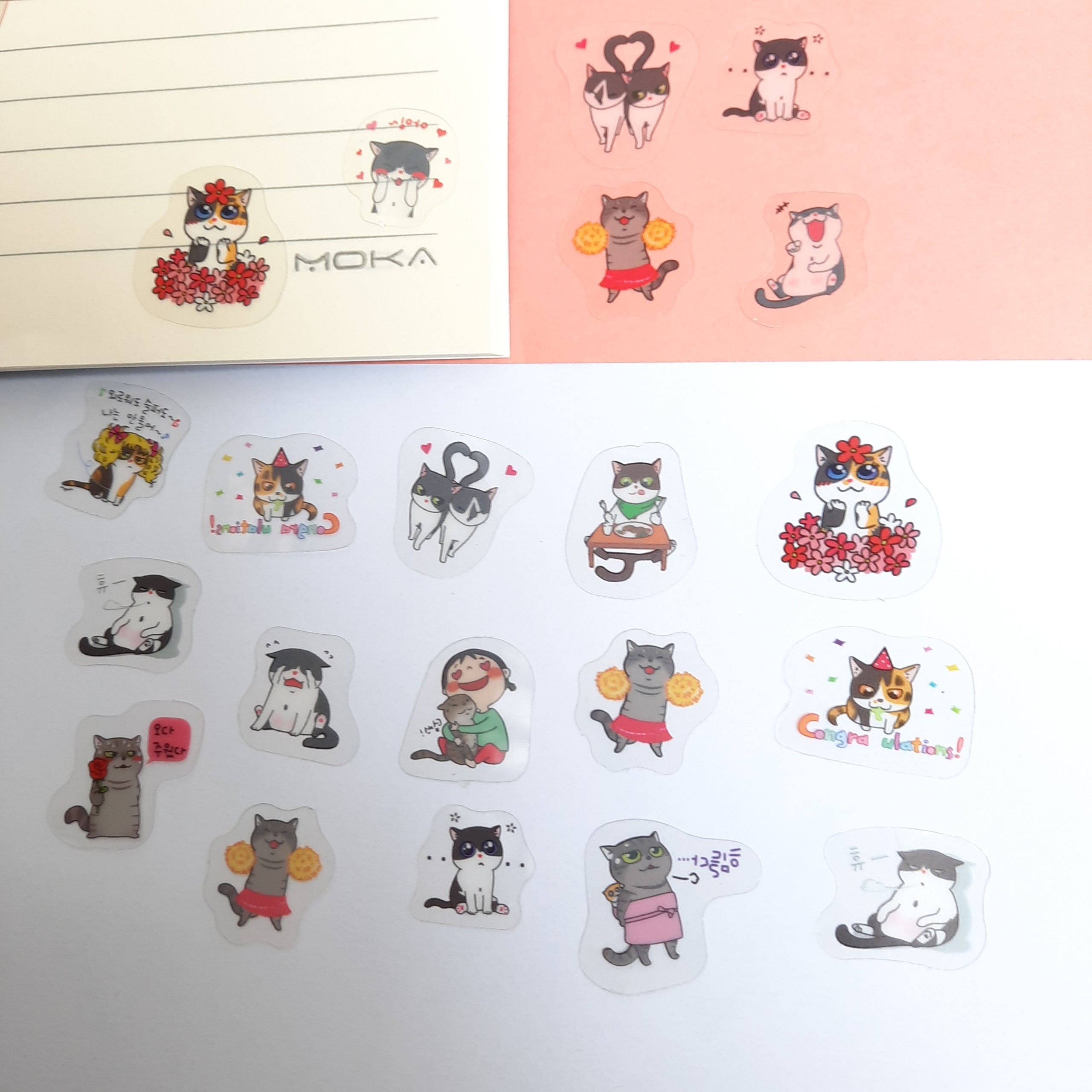 Bộ 60 Sticker Hình Dán Mini Bốn Con Mèo