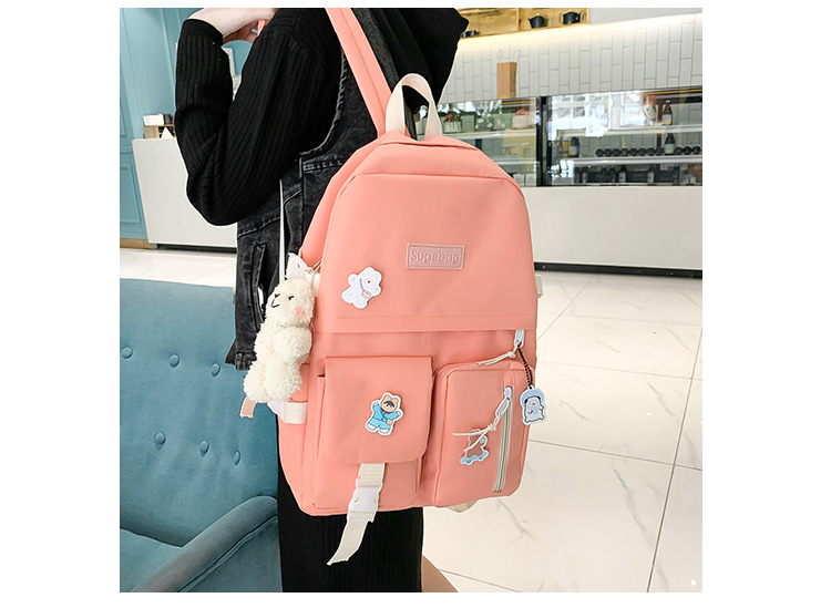 Combo set 5 món balo nữ balo cấp 1 balo cấp 2 balo cấp 3 siêu đẹp đáng yêu SUGEBAG mã 372