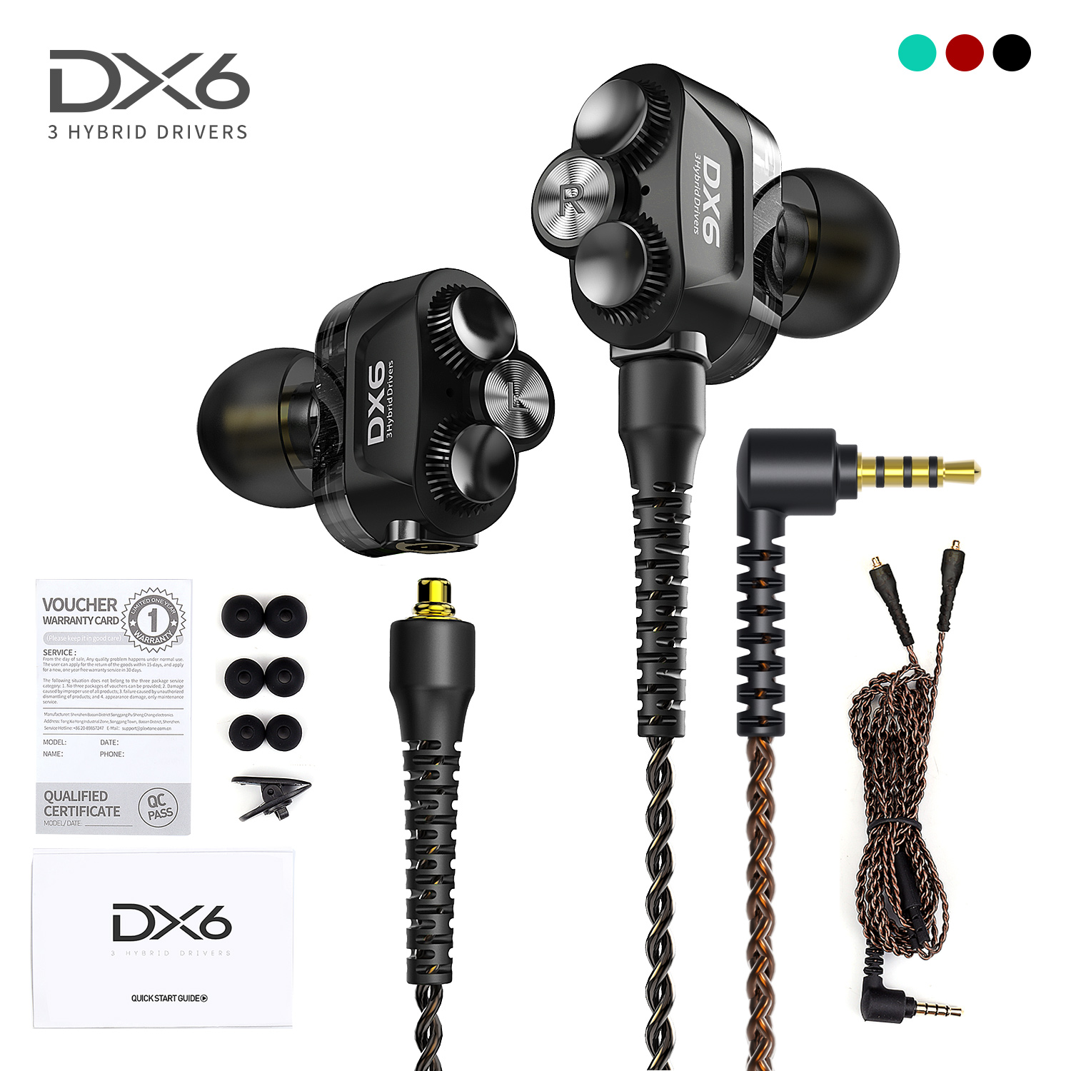 Tai Nghe Có Dây Plextone DX6 Triple Hybrid Drivers Có Mic- Hàng Chính Hãng