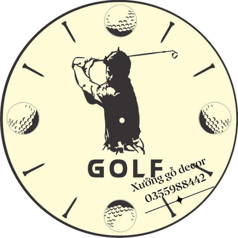 Đồng Hồ Treo Tường Bằng Gỗ Hình Người Chơi Golf Độc Đáo Trang Trí Nhà Cửa