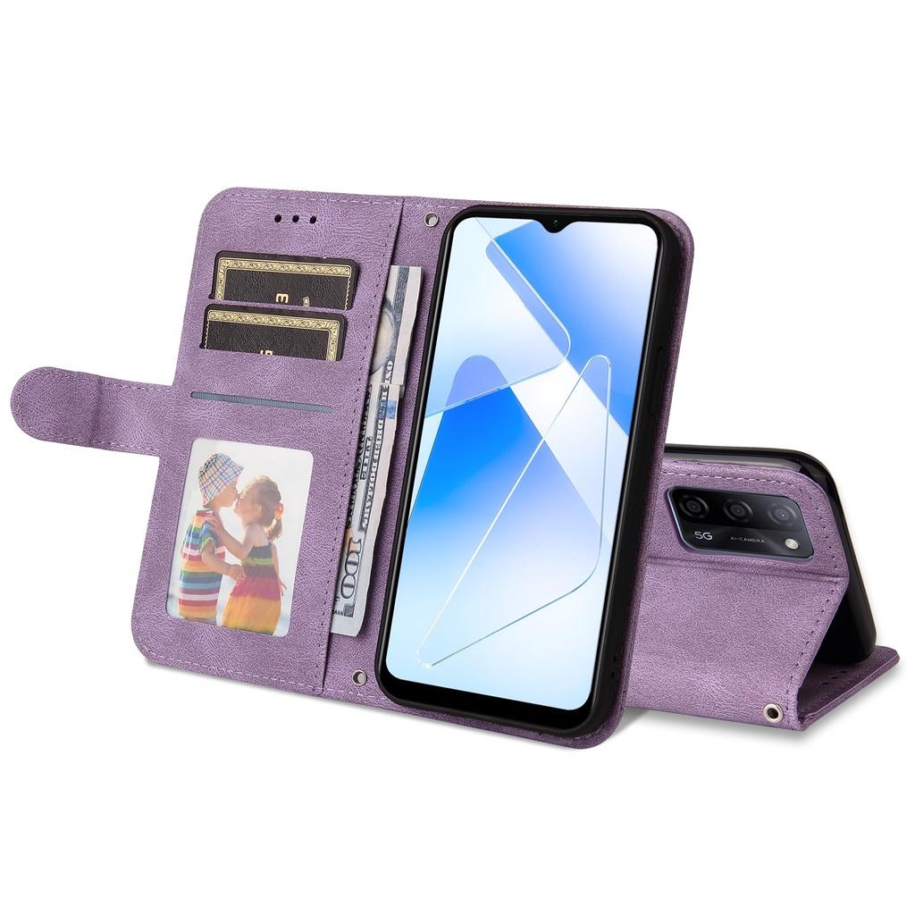Bao da điện thoại nắp lật màu trơn cho Oppo A12 A16S A15S A35 A33 A11S A5 A9 A52 A72 A92 A54 4G A55 A93 A73 A74 A53 5G F17
