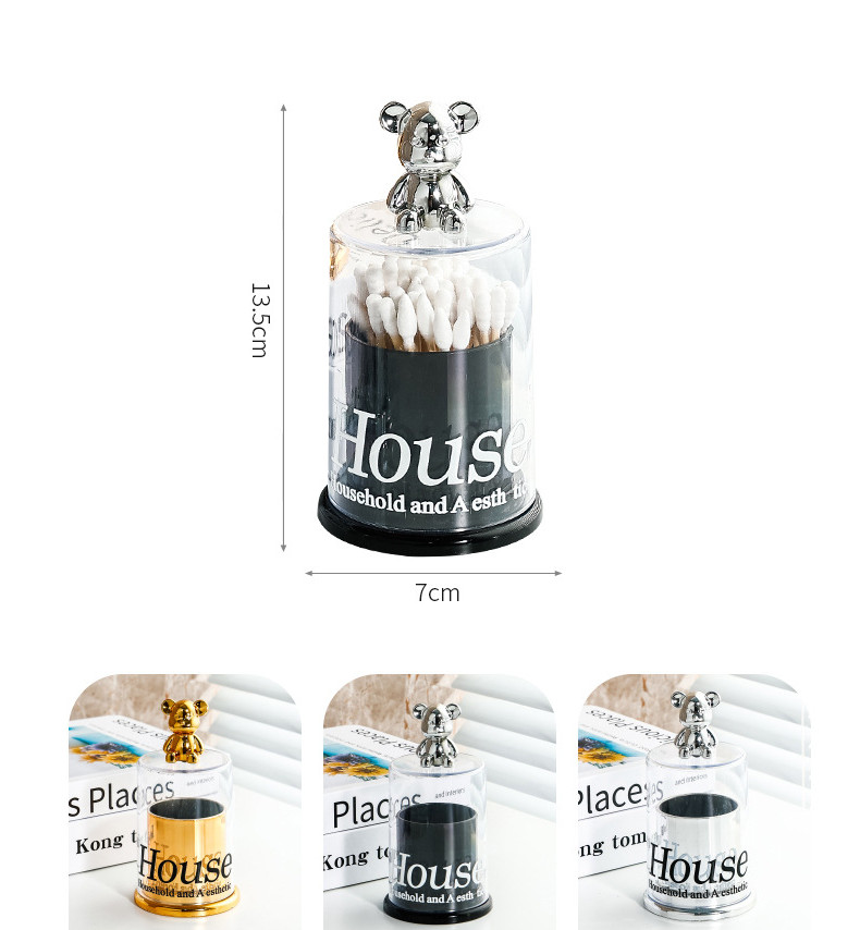 Hộp đựng tăm bằng nhựa acrylic hình gấu bearbrick Phong Cách Bắc Âu sang trọng cao cấp