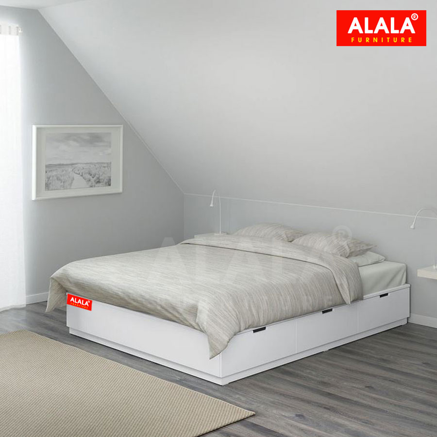 Giường ngủ ALALA32 + 3 hộc kéo / Miễn phí vận chuyển và lắp đặt/ Đổi trả 30 ngày/ Sản phẩm được bảo hành 5 năm từ thương hiệu ALALA/ Chịu lực 700kg