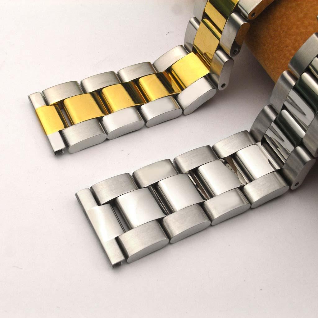Silver Solid Stainless Steel Replacement Bracelet Wristwatch Band Strap