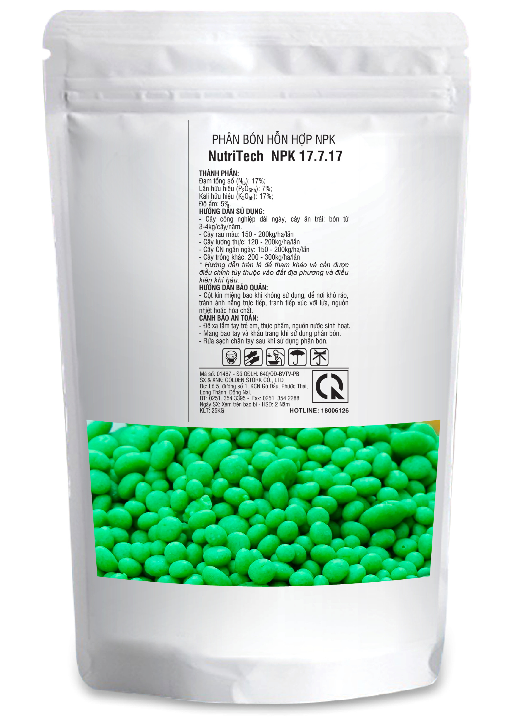 Phân bón NPK 17-7-17+TE NutriTech - sử dụng được cho tất cả loại cây trồng