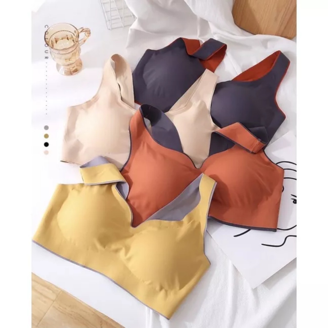 Áo bra Su Trơn Quây 2 Dây ĐỆM MỎNG Chất Su Mát Mịn