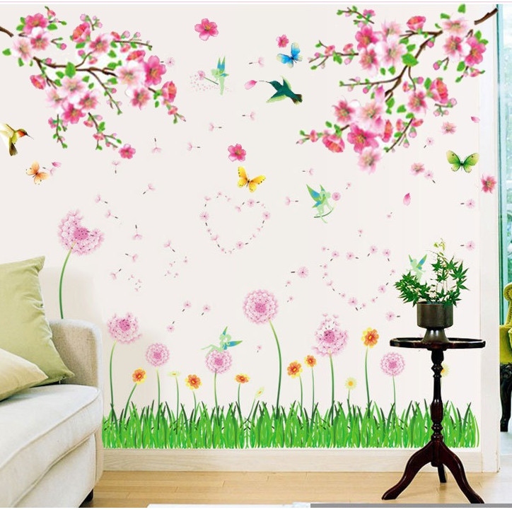 Decal dán tường Combo mùa xuân AmyShop (150 x 150 cm)