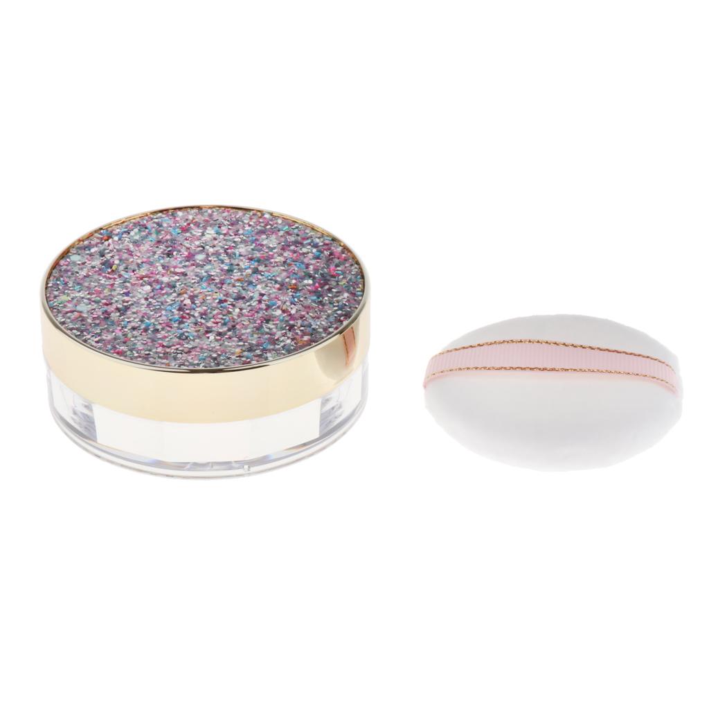 10G Makeup Loose Powder Case Blush Container W/ Mirror&Powder Puff